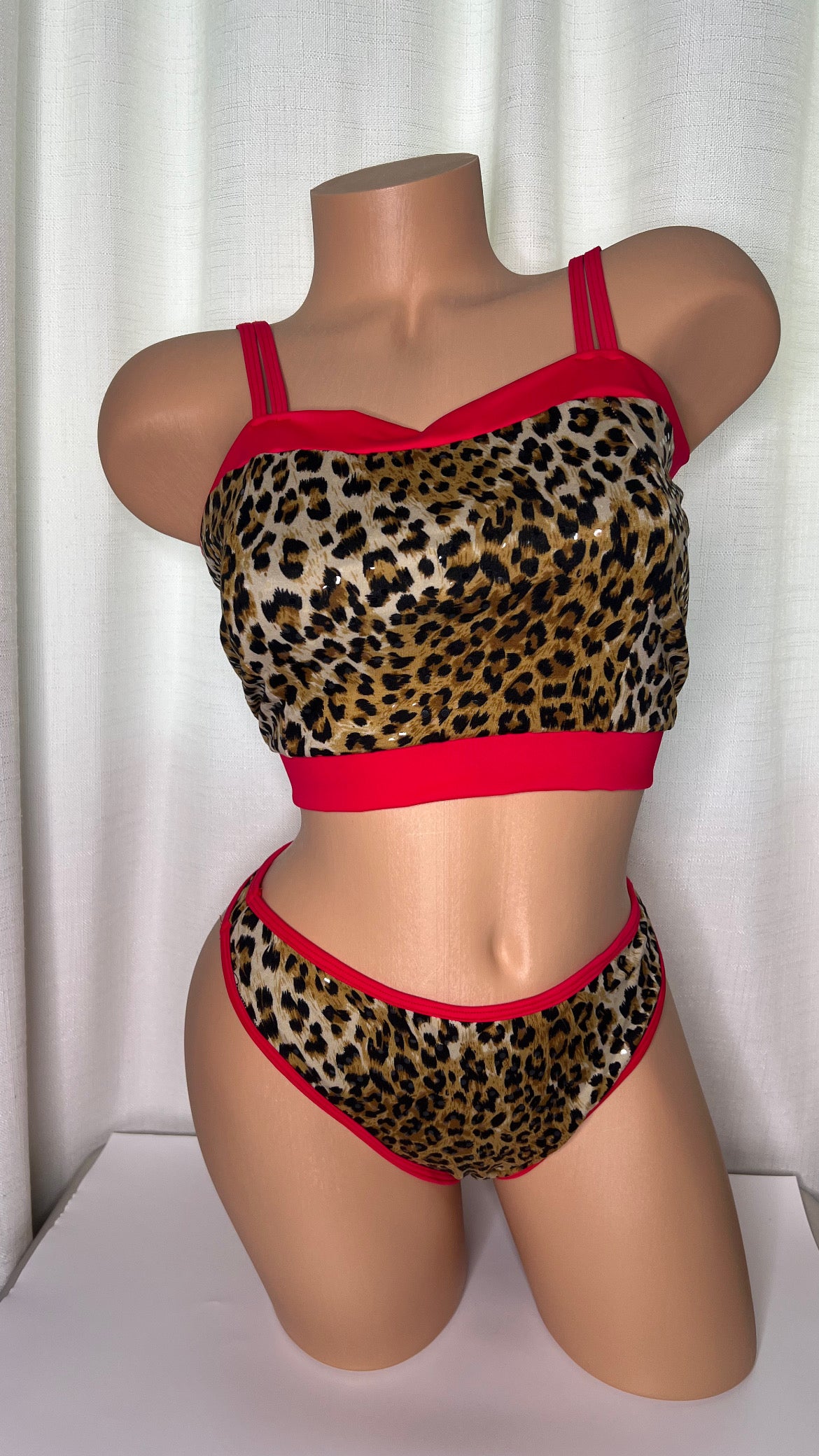Red Leopard Print Tankini Set- Limited Edition