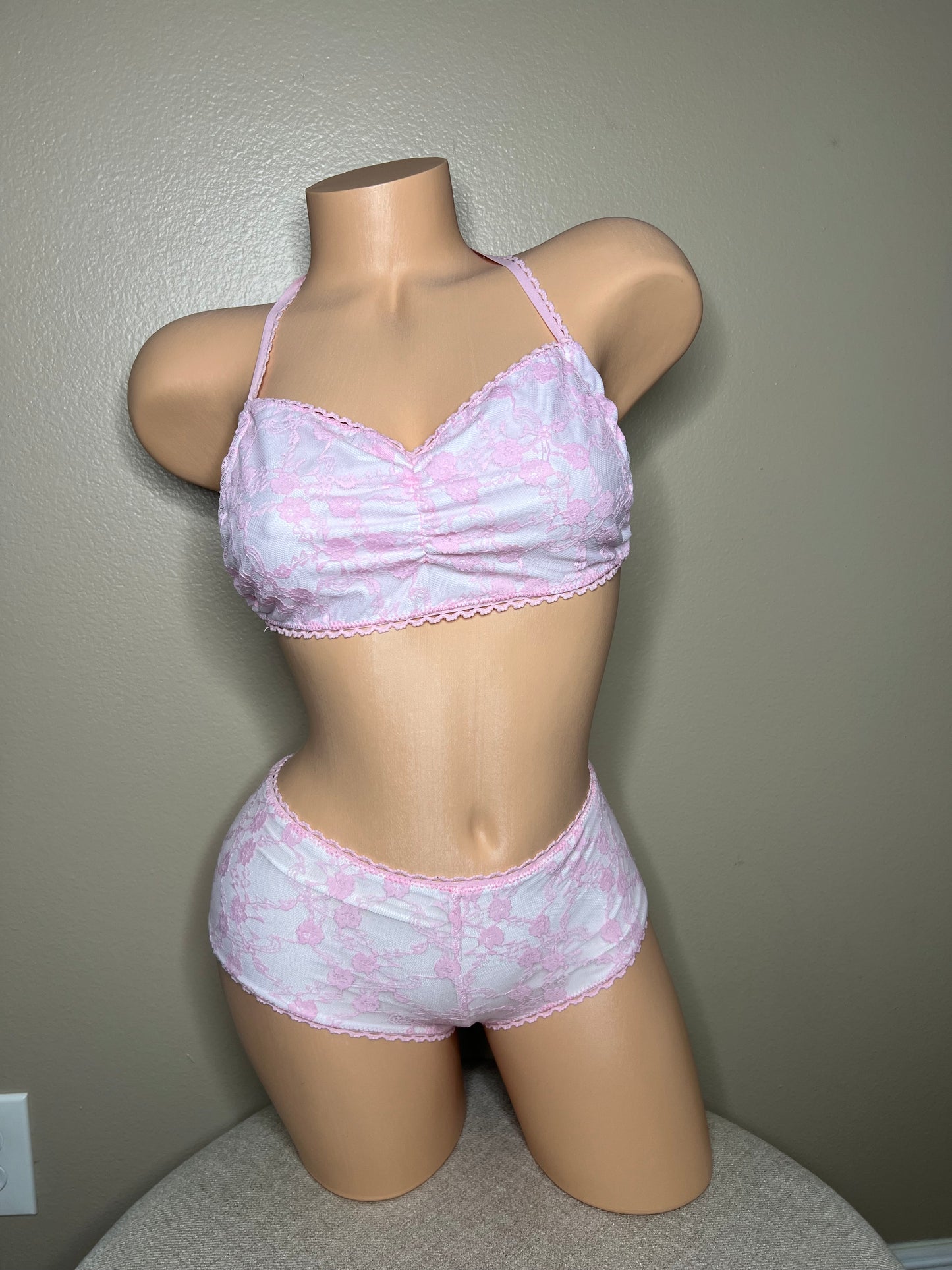 Pastel Floral Pink BoyShort Cotton Set- Limited Edition