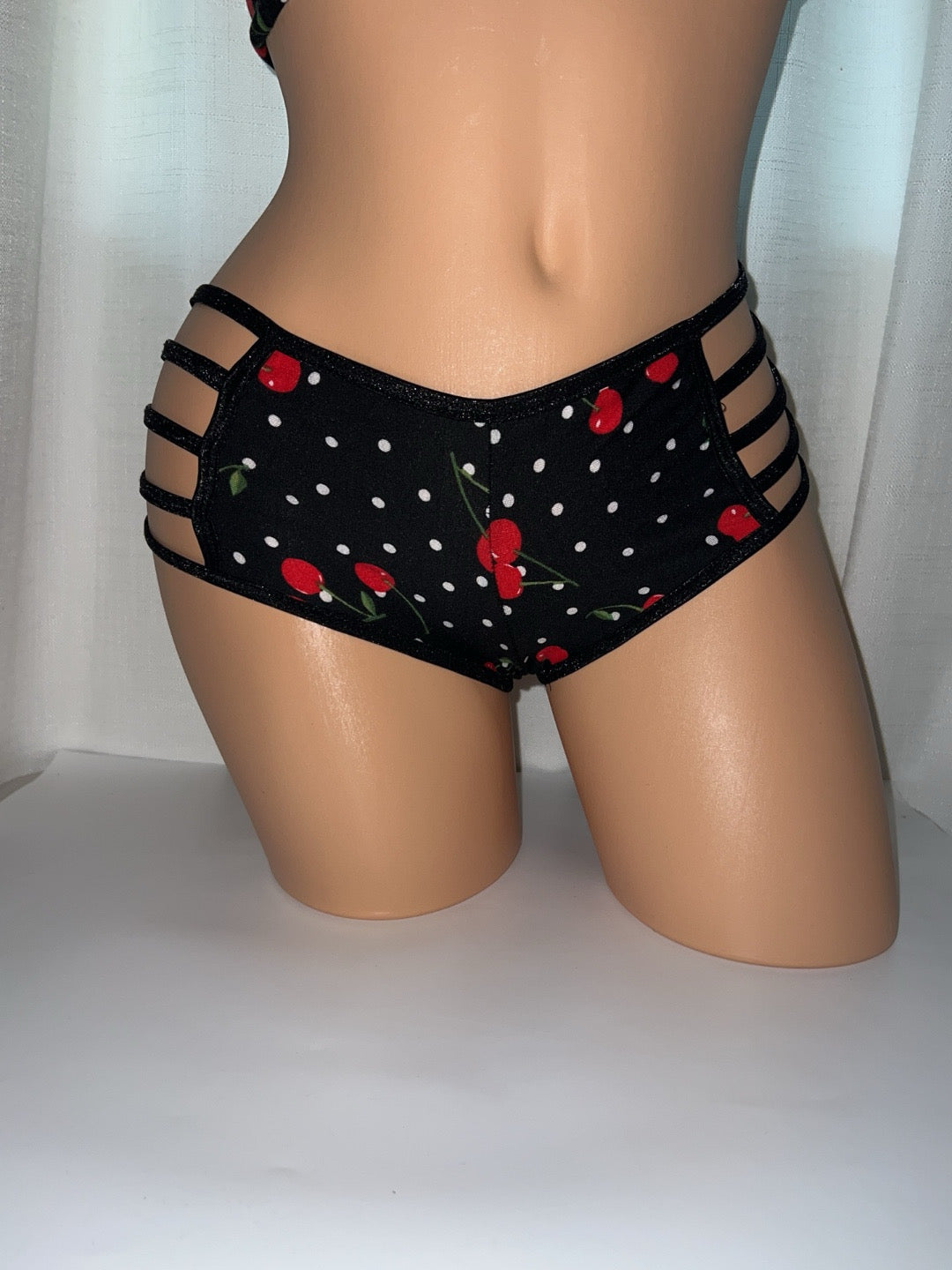 Cherry Print Peekaboo Two Piece Set