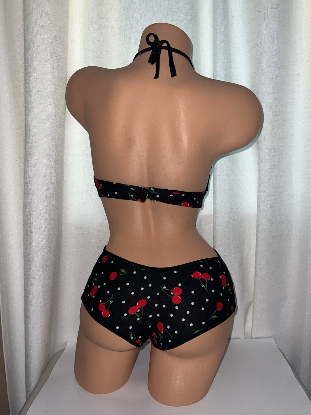 Cherry Print Peekaboo Two Piece Set