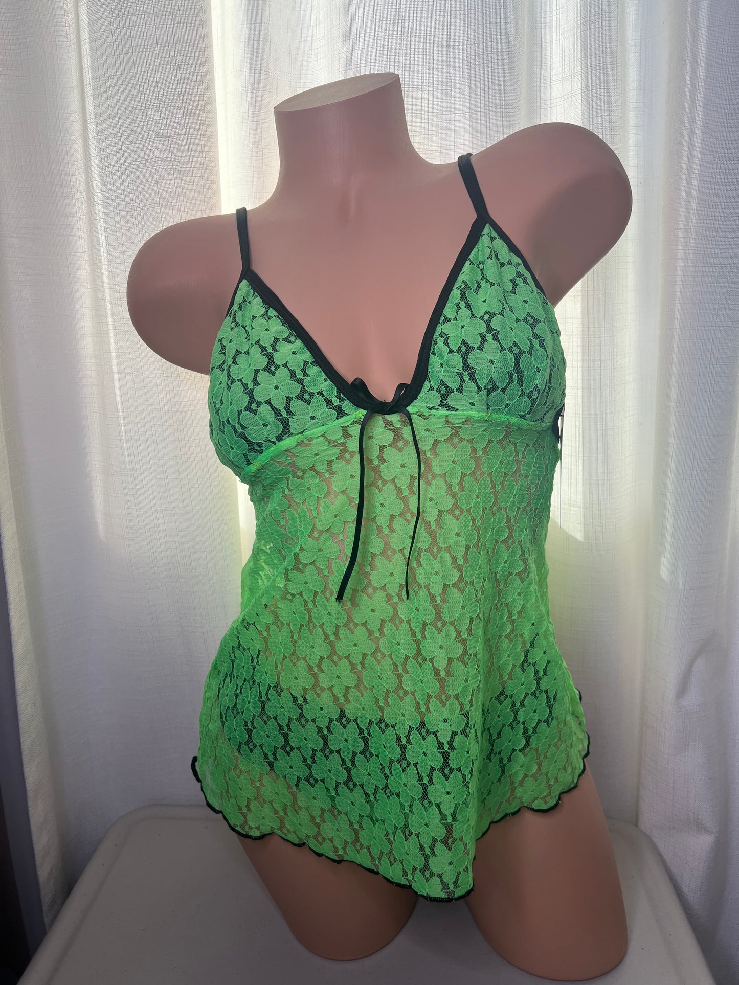 Green Floral Lingerie Set- Spring Collection