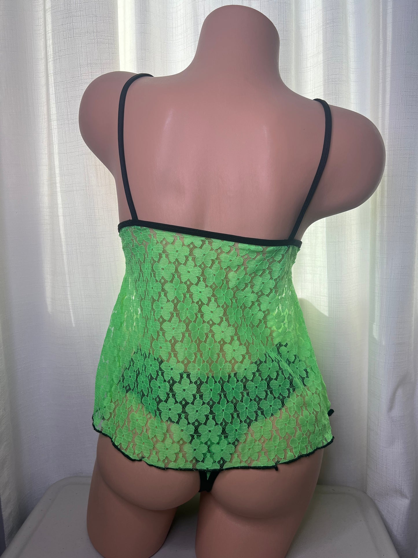 Green Floral Lingerie Set- Spring Collection