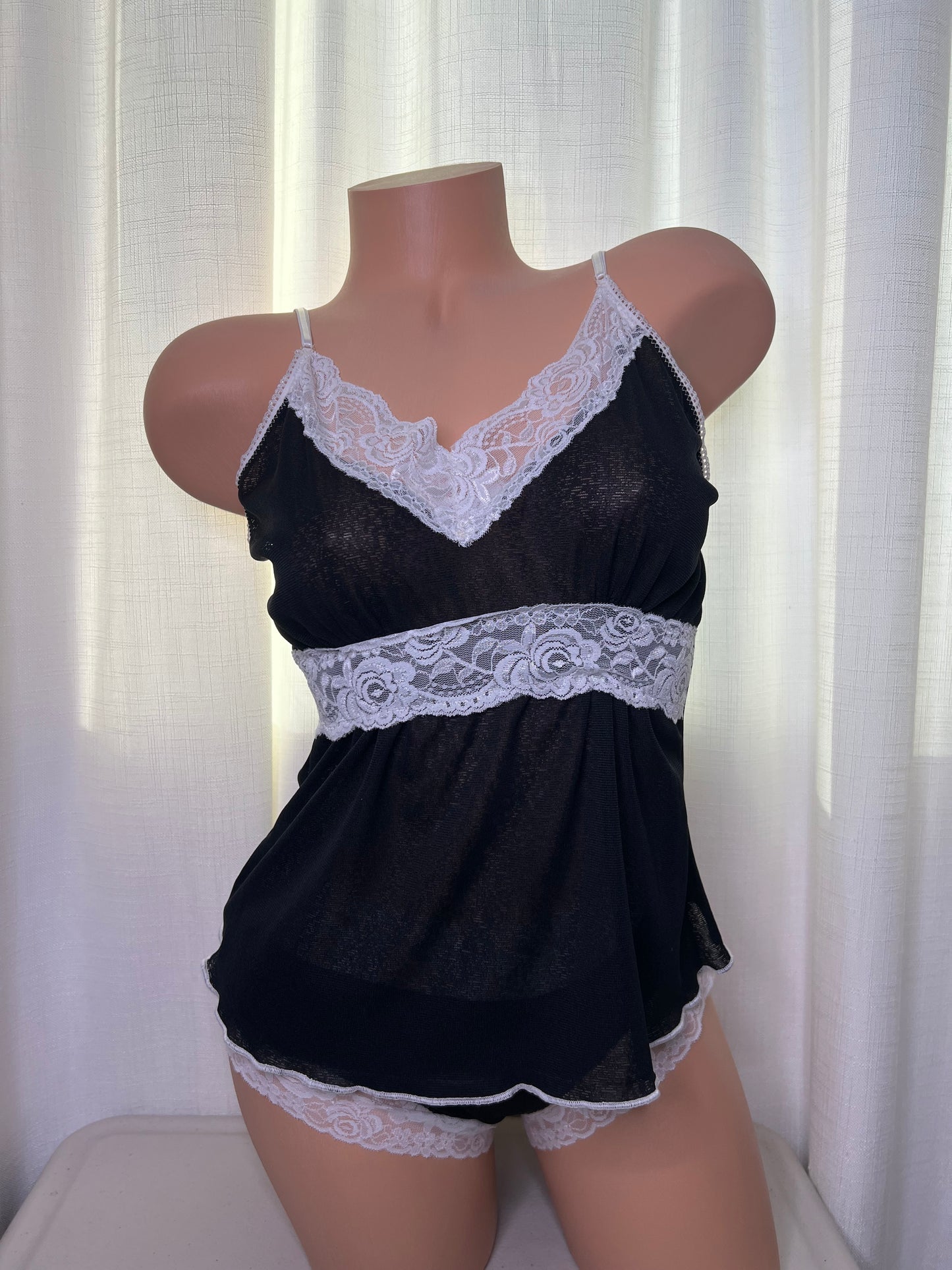 White Lace Cami top Lingerie Set