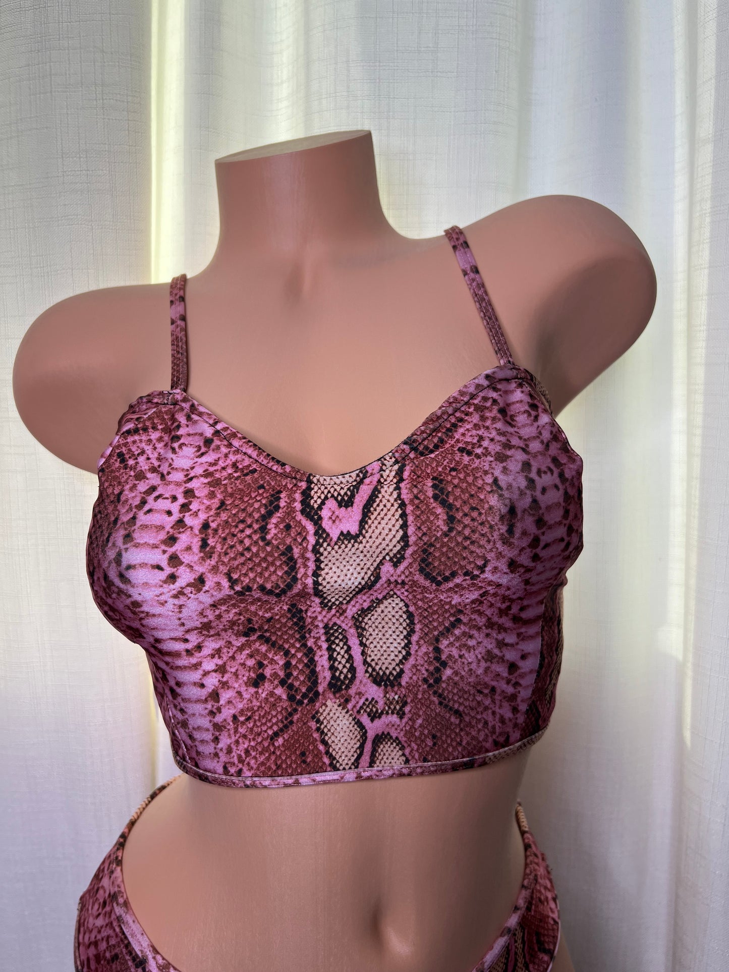 Snake Print Corset Swim Wear Set