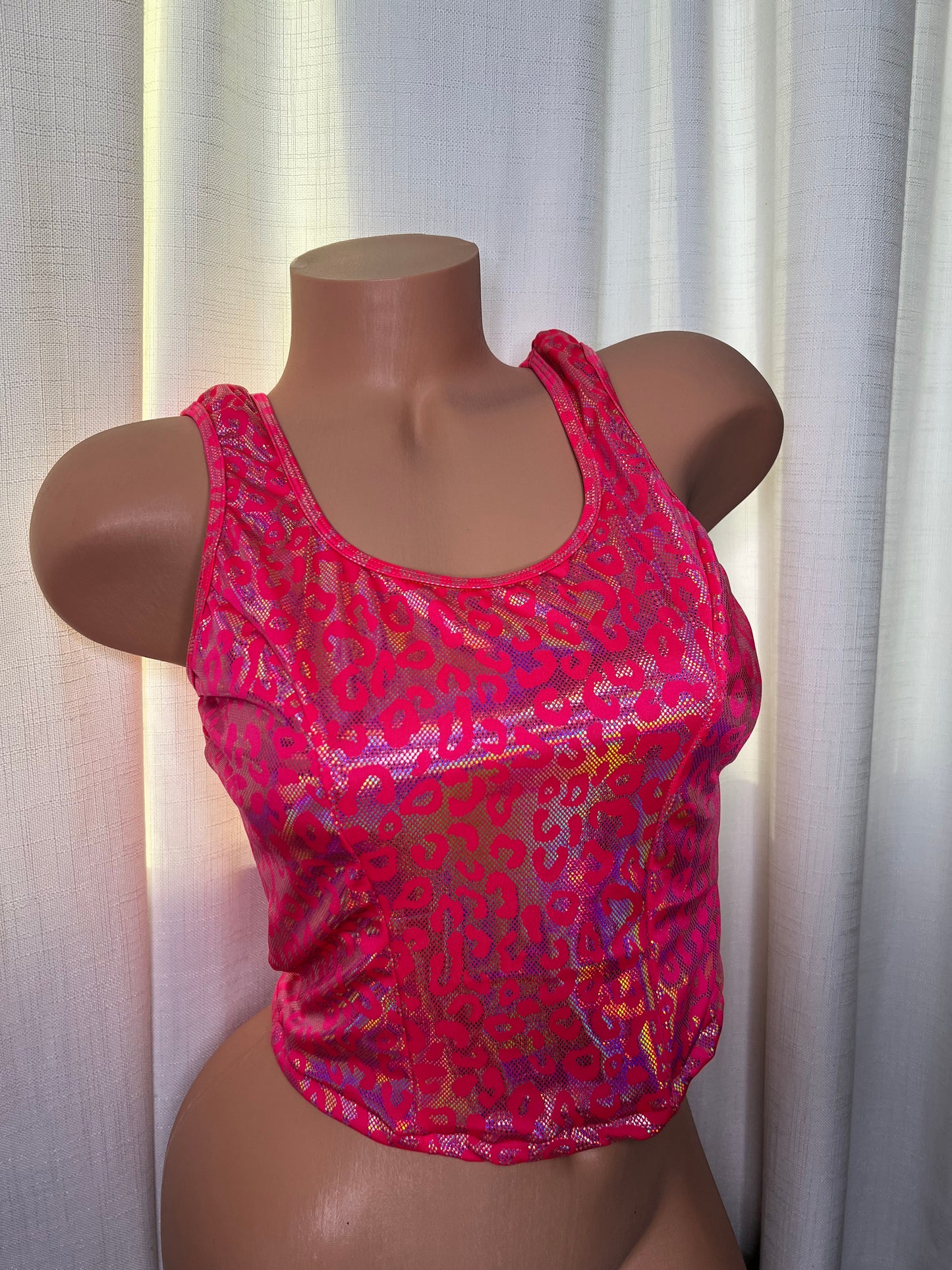 Pink leopard Top
