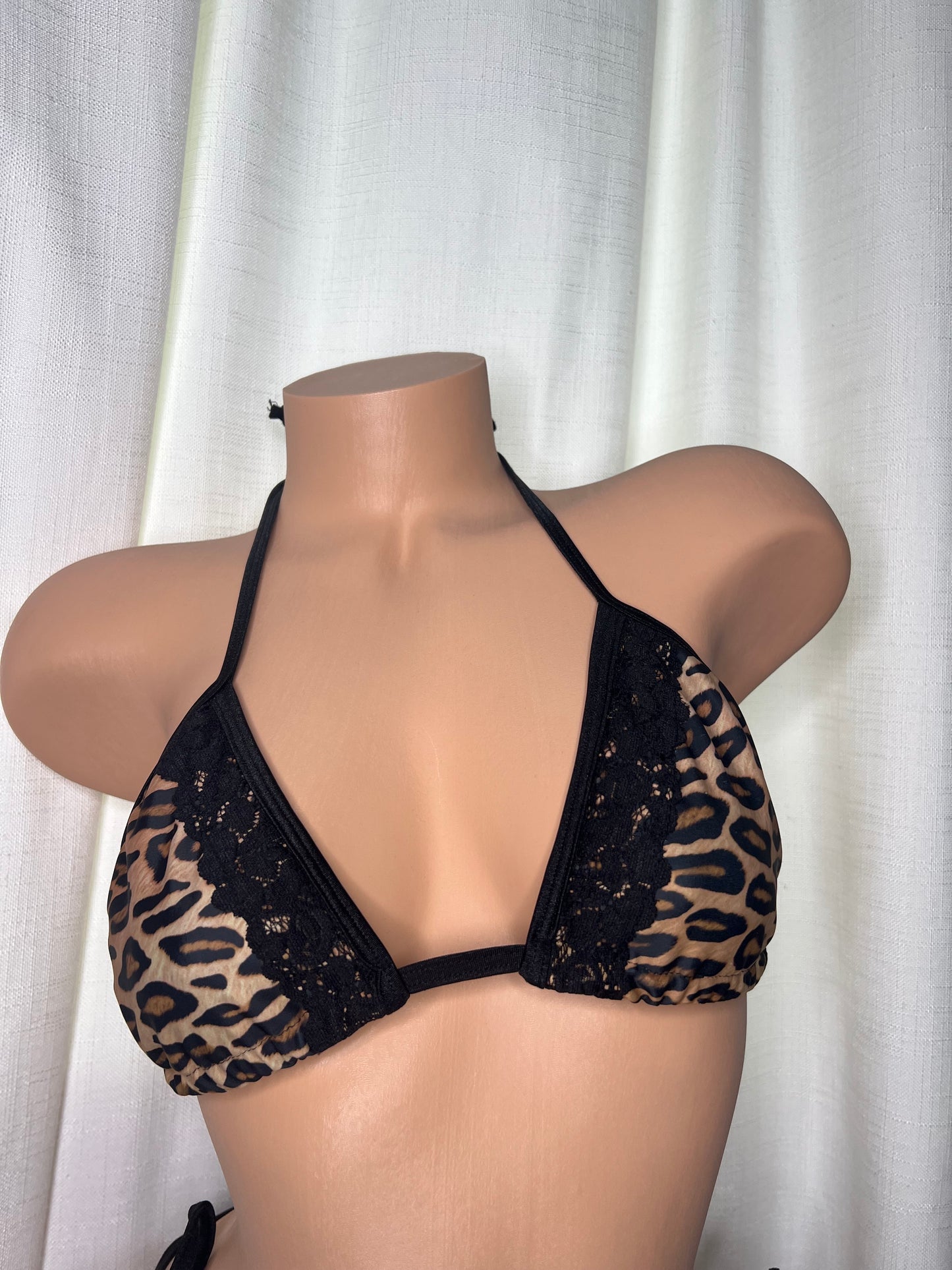 Leopard Print Lace Swim Set