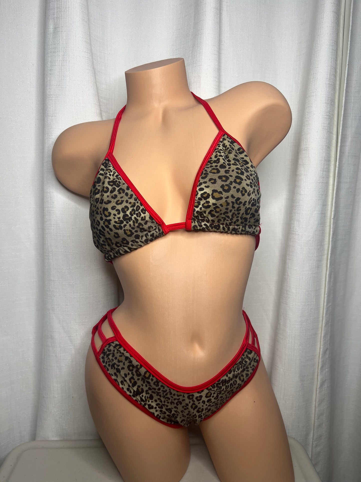 Red Cheetah Swim wear Set