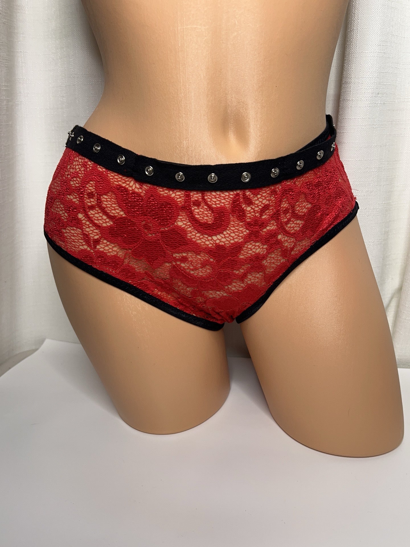 Red Floral Studded Peekaboo Two Piece Set