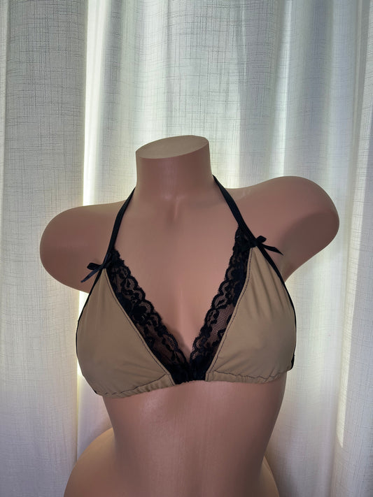 Nude color with Lace bikini Top